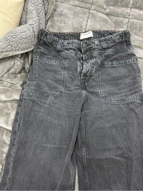 We The Free Washed Black High-Rise Button-Fly Jeans